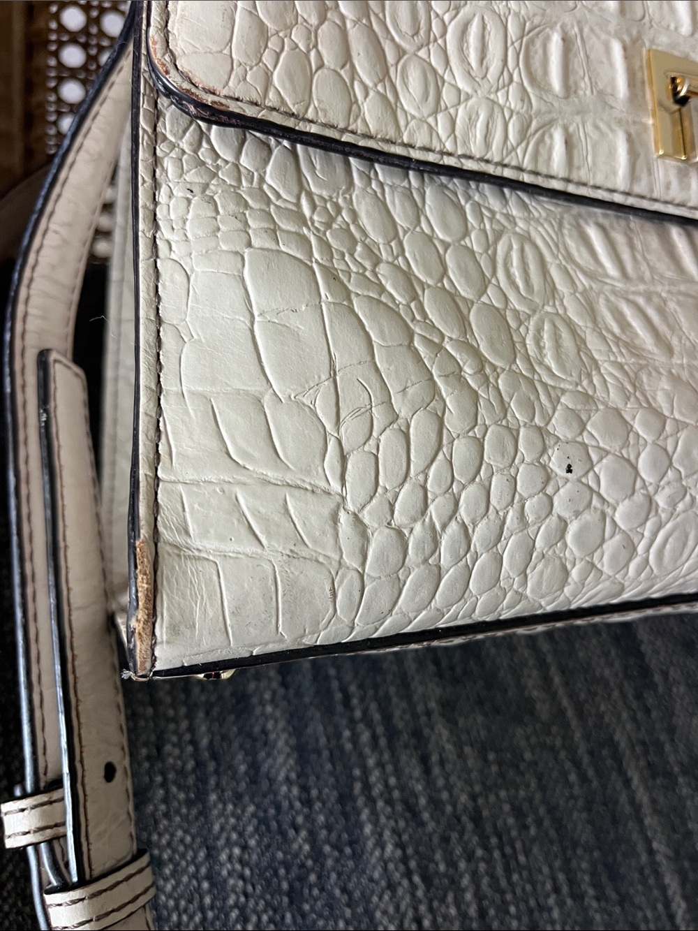 Kate Spade knightsbridge Doris gray crocodile embossed leather Crossbody - Picture 10 of 15